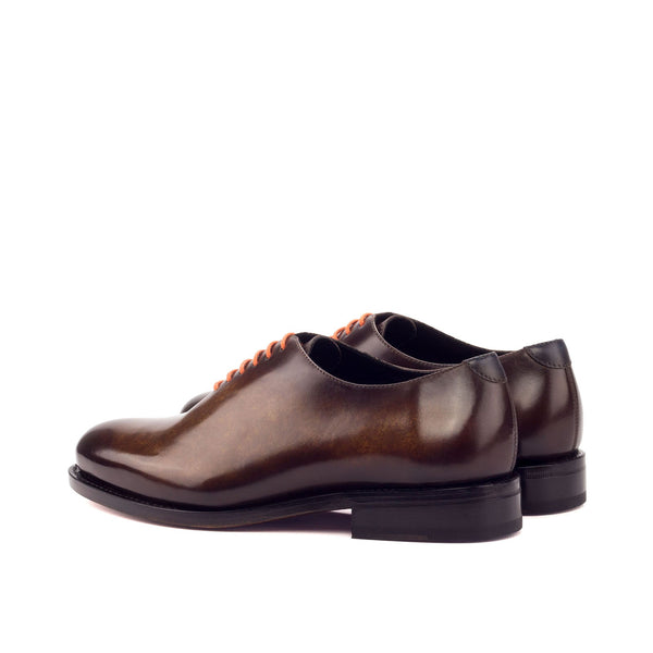 Ambrogio 3272 Men's Shoes Cognac Patina Leather Whole-Cut Plain Oxfords (AMB1156)-AmbrogioShoes