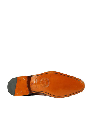 Ambrogio Men's Handmade Custom Made Shoes Fire Orange & Cream Patina Leather Cap-Toe Oxfords (AMB1651)