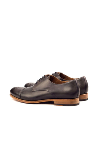 Ambrogio Men's Handmade Custom Made Shoes Gray Leather Derby (AMB1067)-AmbrogioShoes