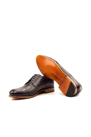 Ambrogio Men's Handmade Custom Made Shoes Gray Leather Derby (AMB1067)-AmbrogioShoes
