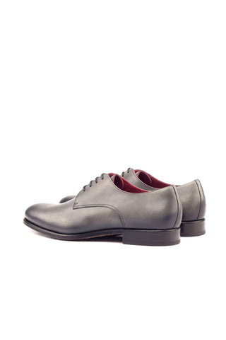 Ambrogio Men's Handmade Custom Made Shoes Gray Leather Derby (AMB1071)-AmbrogioShoes