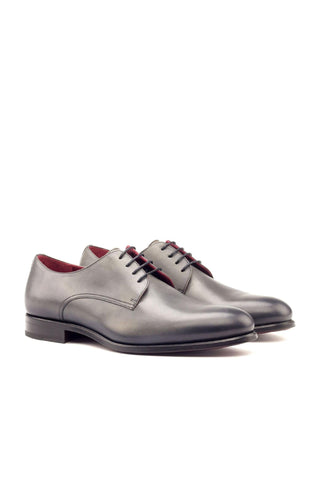 Ambrogio Men's Handmade Custom Made Shoes Gray Leather Derby (AMB1071)-AmbrogioShoes