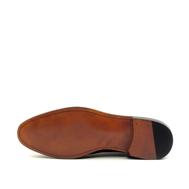 Ambrogio 2656 Men's Shoes Khaki Camo Patina Leather Tassels Loafers (AMB1152)-AmbrogioShoes