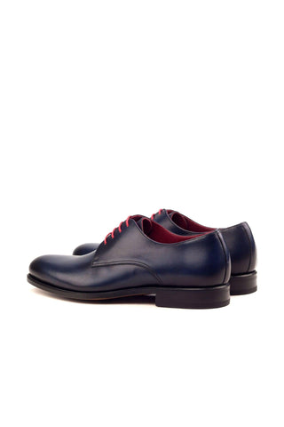 Ambrogio Men's Handmade Custom Made Shoes Navy Leather Derby (AMB1070)-AmbrogioShoes