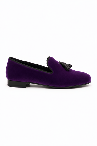 Ambrogio Milano 2 Velvet & Leather Tassel Loafer-AmbrogioShoes