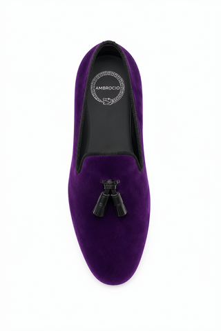 Ambrogio Milano 2 Velvet & Leather Tassel Loafer-AmbrogioShoes
