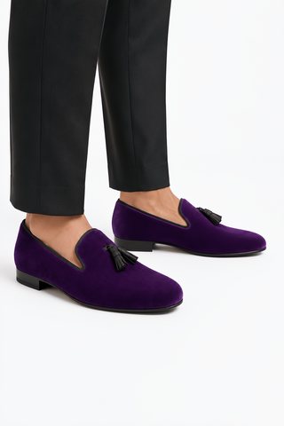 Ambrogio Milano 2 Velvet & Leather Tassel Loafer-AmbrogioShoes