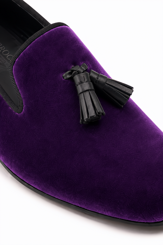 Ambrogio Milano 2 Velvet & Leather Tassel Loafer-AmbrogioShoes