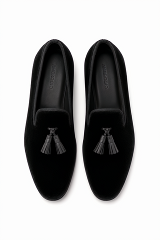 Ambrogio Milano 2 Velvet & Leather Tassel Loafer-AmbrogioShoes