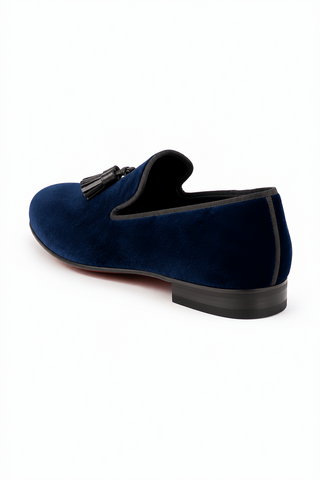 Ambrogio Milano 2 Velvet & Leather Tassel Loafer-AmbrogioShoes