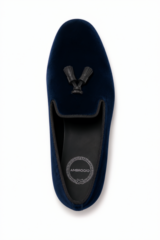 Ambrogio Milano 2 Velvet & Leather Tassel Loafer-AmbrogioShoes