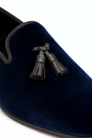 Ambrogio Milano 2 Velvet & Leather Tassel Loafer-AmbrogioShoes