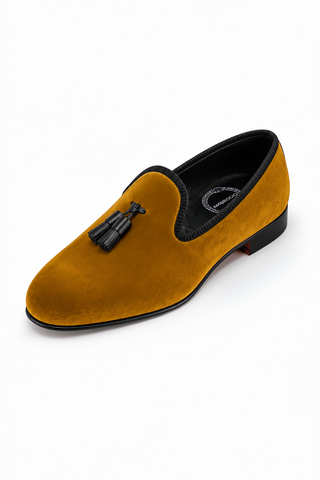 Ambrogio Milano 2 Velvet & Leather Tassel Loafer-AmbrogioShoes