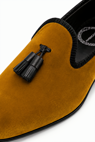 Ambrogio Milano 2 Velvet & Leather Tassel Loafer-AmbrogioShoes