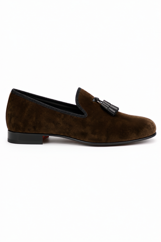 Ambrogio Milano 2 Velvet & Leather Tassel Loafer-AmbrogioShoes