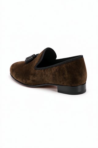 Ambrogio Milano 2 Velvet & Leather Tassel Loafer-AmbrogioShoes