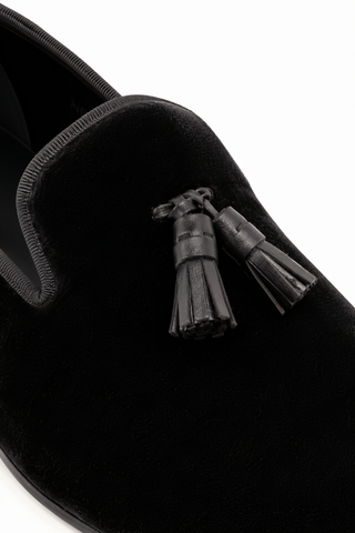 Ambrogio Milano 2 Velvet & Leather Tassel Loafer-AmbrogioShoes