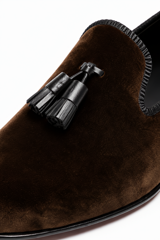 Ambrogio Milano 2 Velvet & Leather Tassel Loafer-AmbrogioShoes
