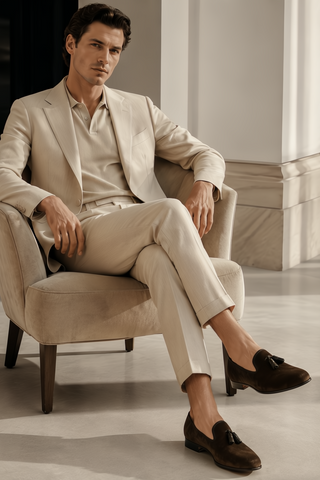 Ambrogio Milano 2 Velvet & Leather Tassel Loafer-AmbrogioShoes