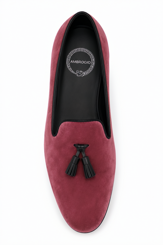 Ambrogio Milano 2 Velvet & Leather Tassel Loafer-AmbrogioShoes