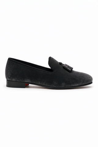 Ambrogio Milano 2 Velvet & Leather Tassel Loafer-AmbrogioShoes