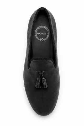 Ambrogio Milano 2 Velvet & Leather Tassel Loafer-AmbrogioShoes