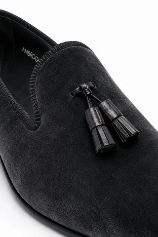 Ambrogio Milano 2 Velvet & Leather Tassel Loafer-AmbrogioShoes