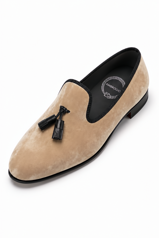 Ambrogio Milano 2 Velvet & Leather Tassel Loafer-AmbrogioShoes