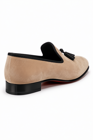 Ambrogio Milano 2 Velvet & Leather Tassel Loafer-AmbrogioShoes