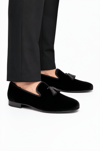 Ambrogio Milano 2 Velvet & Leather Tassel Loafer-AmbrogioShoes