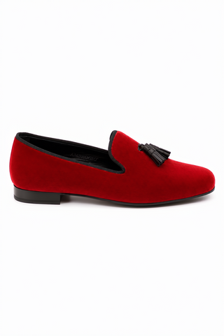 Ambrogio Milano 2 Velvet & Leather Tassel Loafer-AmbrogioShoes