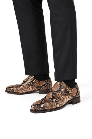 Ambrogio Monk-Straps Python Loafers (MISS1053)-AmbrogioShoes