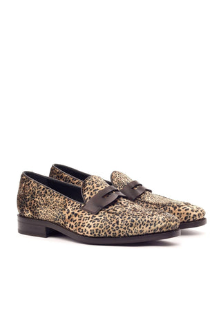 Ambrogio Multi-Color Crocodile Embossed / Fabric / Leather Penny Loafers (AMB1416)-AmbrogioShoes