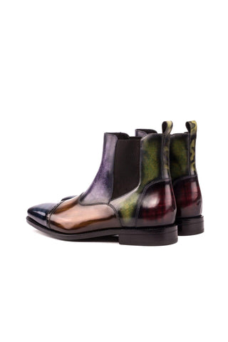 Ambrogio Multi-Color Crust Patina Leather Cap-Toe Chelsea Boots (AMB1028)-AmbrogioShoes