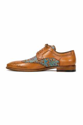 Ambrogio Multi-Color Fabric / Leather Dress/ Formal Derby (AMZ1010)-AmbrogioShoes