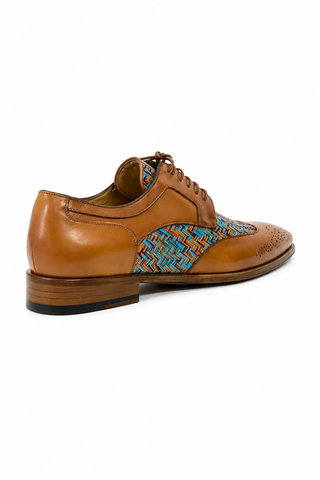 Ambrogio Multi-Color Fabric / Leather Dress/ Formal Derby (AMZ1010)-AmbrogioShoes
