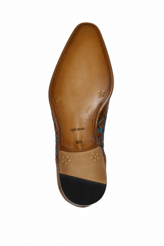 Ambrogio Multi-Color Fabric / Leather Dress/ Formal Derby (AMZ1010)-AmbrogioShoes