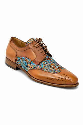 Ambrogio Multi-Color Fabric / Leather Dress/ Formal Derby (AMZ1010)