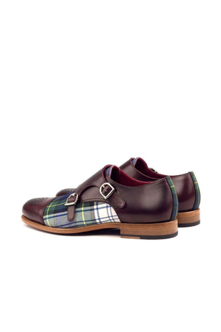 Ambrogio Multi Color Fabric / Leather Monk-Straps Loafers (AMB1393)-AmbrogioShoes