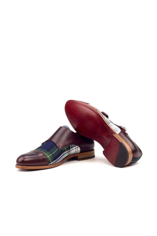 Ambrogio Multi Color Fabric / Leather Monk-Straps Loafers (AMB1393)-AmbrogioShoes
