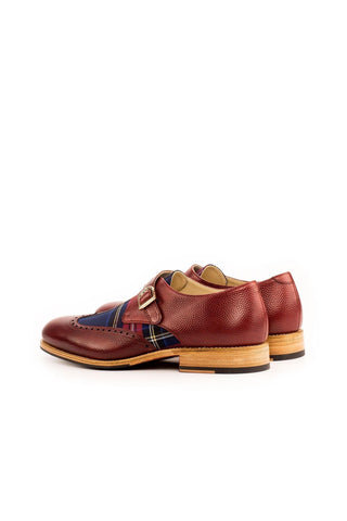 Ambrogio Multi Color Fabric / Pebble Grain Leather Brogue Oxfords (AMB1420)-AmbrogioShoes