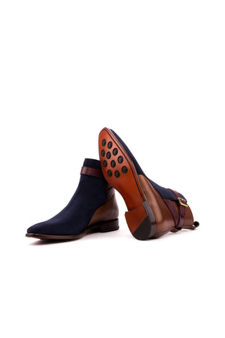Ambrogio Multi-Color Suede / Leather Jodhpur Boots (AMB1446)-AmbrogioShoes