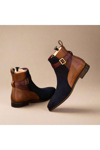 Ambrogio Multi-Color Suede / Leather Jodhpur Boots (AMB1446)-AmbrogioShoes