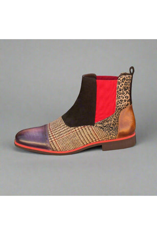 Ambrogio Multi-Color / Texture Patina Leather Chelsea Boots (AMB1039)-AmbrogioShoes