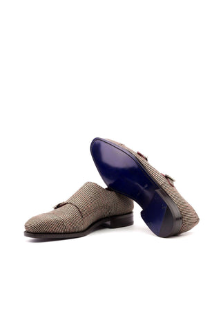 Ambrogio Multi-Color Tweed Sartorial Monk Strap (AMB1087)-AmbrogioShoes