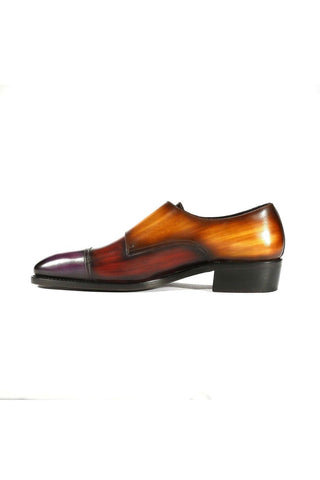 Ambrogio Multi Patina Leather Monk-Straps Luxury Loafers (AMBX1000)-AmbrogioShoes