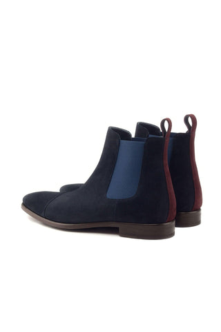 Ambrogio Navy & Burgundy Lux Suede Chelsea Boots (AMB1010)-AmbrogioShoes