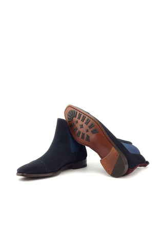 Ambrogio Navy & Burgundy Lux Suede Chelsea Boots (AMB1010)