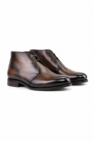 Ambrogio Patina Leather Chukka Boots-AmbrogioShoes