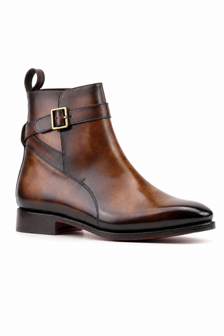 Ambrogio Patina Leather Jodhpur Boots-AmbrogioShoes